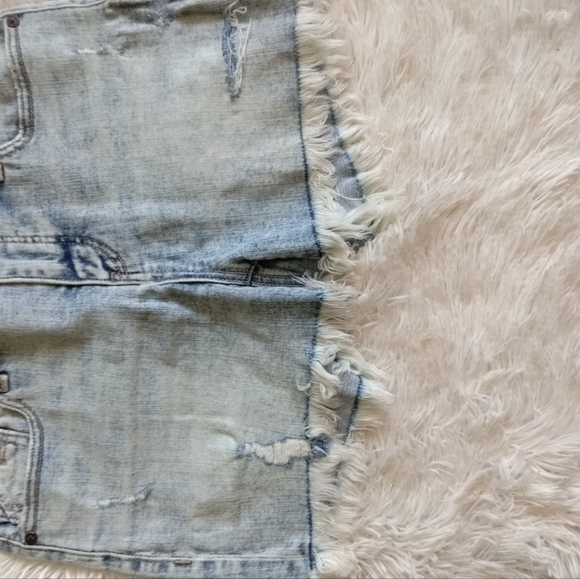 New Willow & Root Sz 34 washed denim raw hem folded up waist distressed shorts - Picture 11 of 11